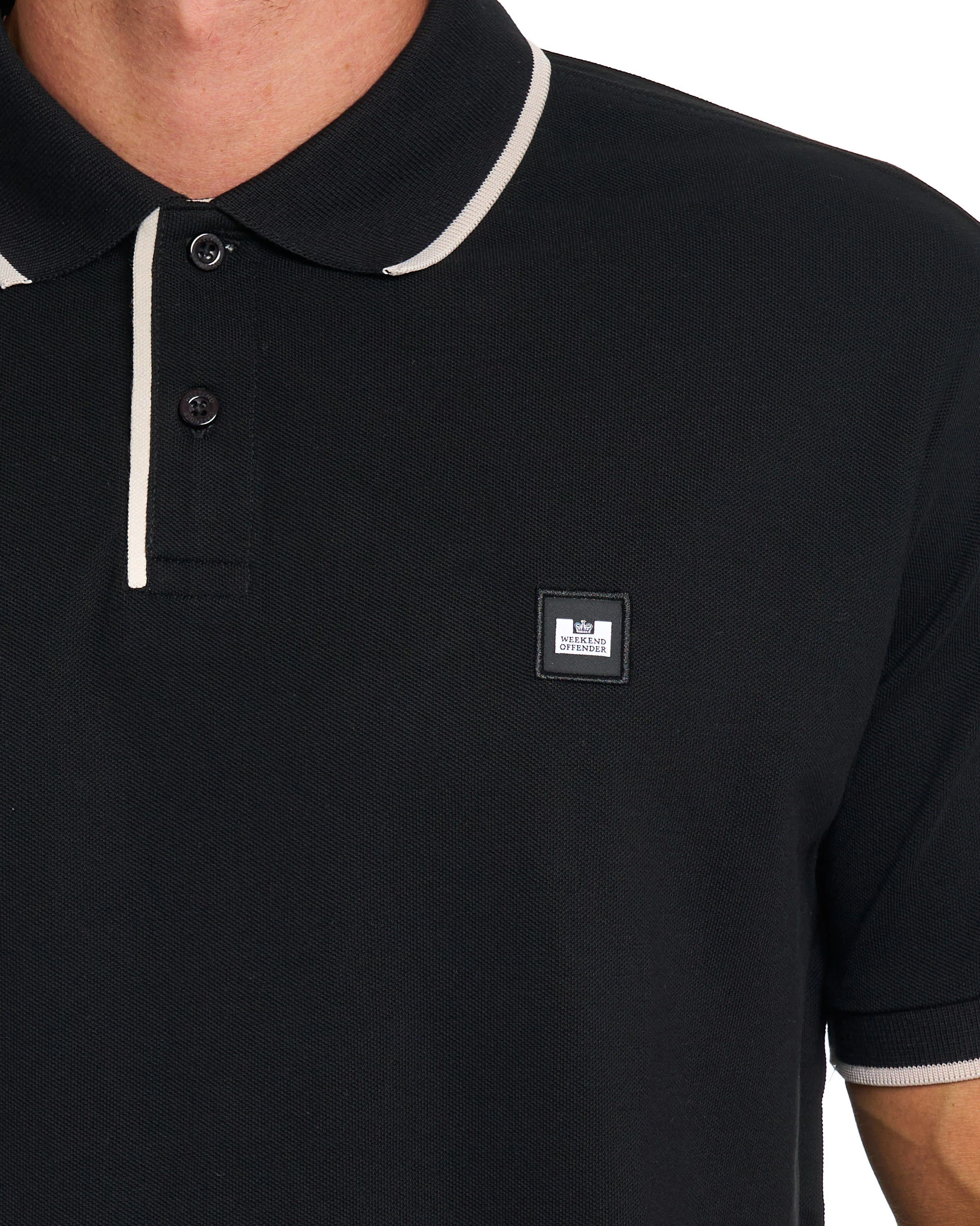 Weekend Offender Cadwell Polo Shirt Black - Image 2