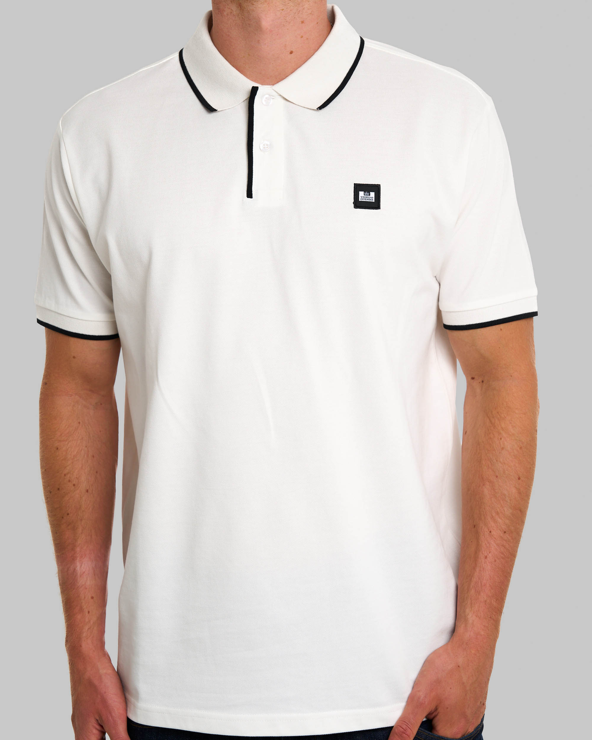 Weekend Offender Cadwell Polo Shirt Off White - Image 4