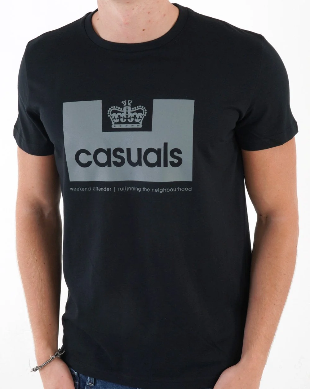 Weekend Offender Casuals T Shirt Black/Grey