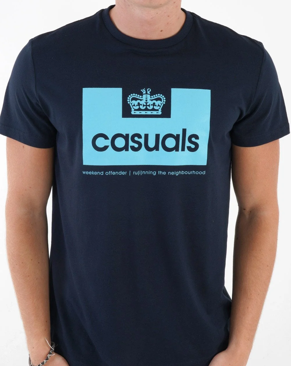 Weekend Offender Casuals T Shirt Navy/Blue - Image 3