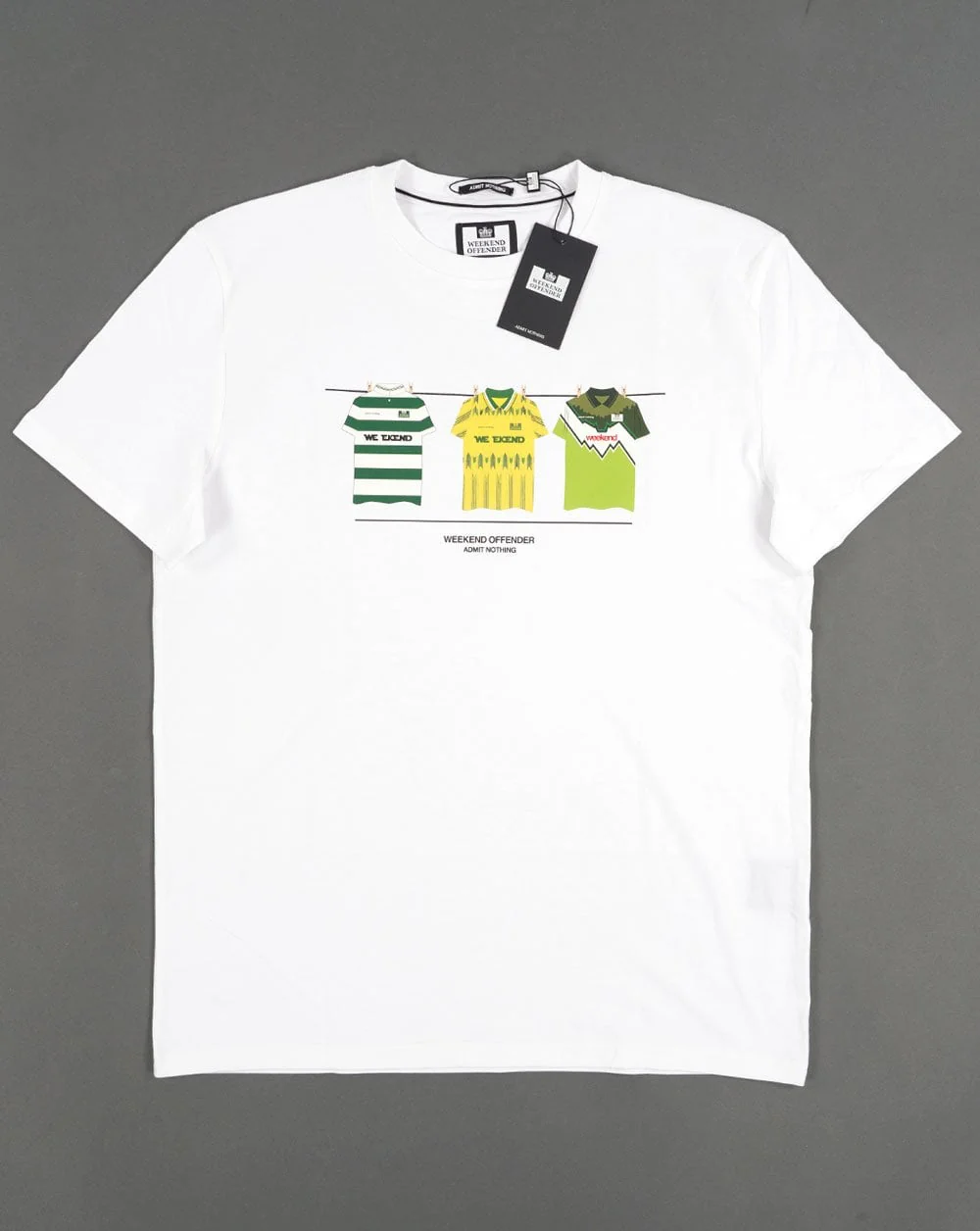 Weekend Offender Celtic T-shirt White/Green - Image 2
