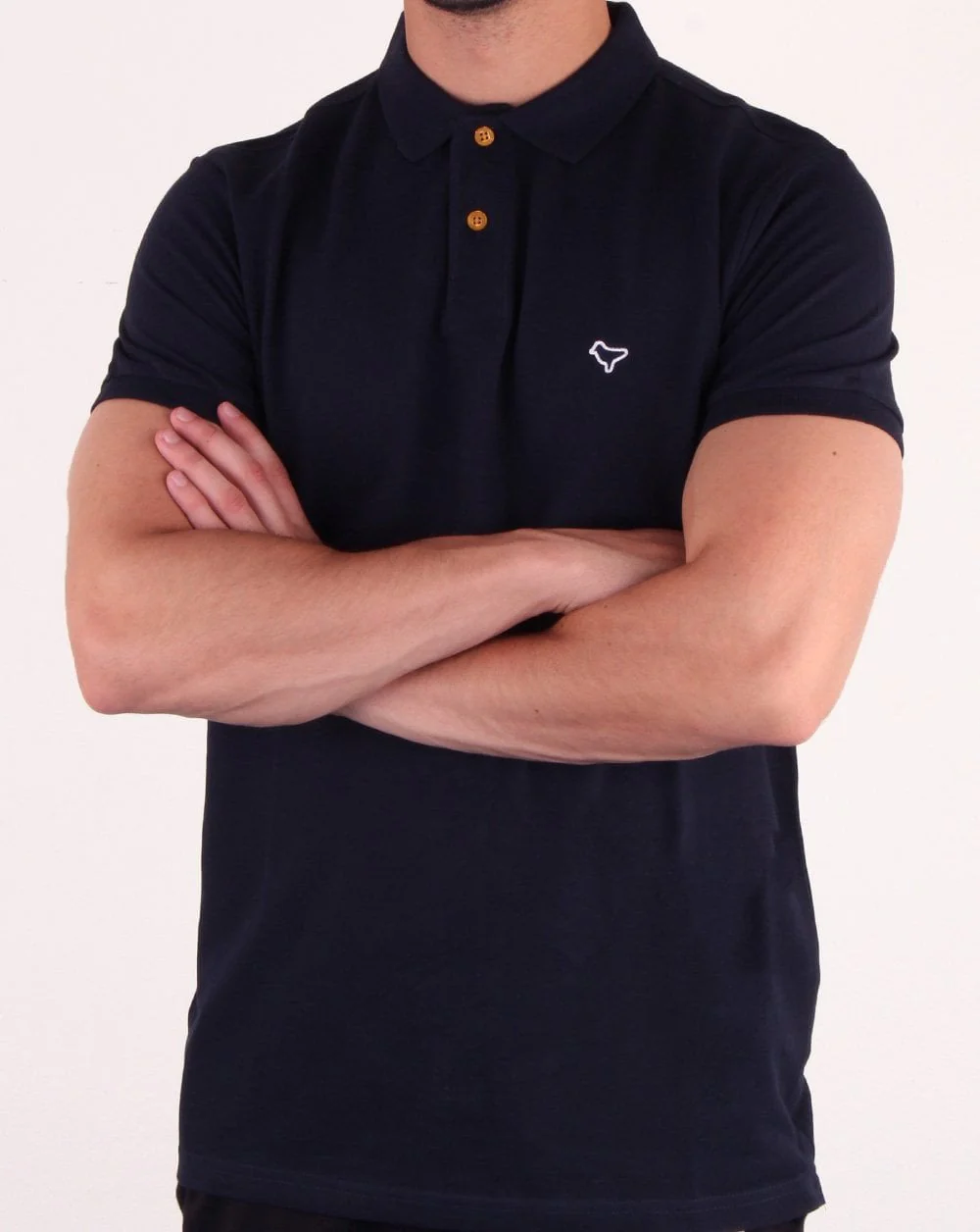 Weekend Offender Dove Polo Shirt Navy - Image 4