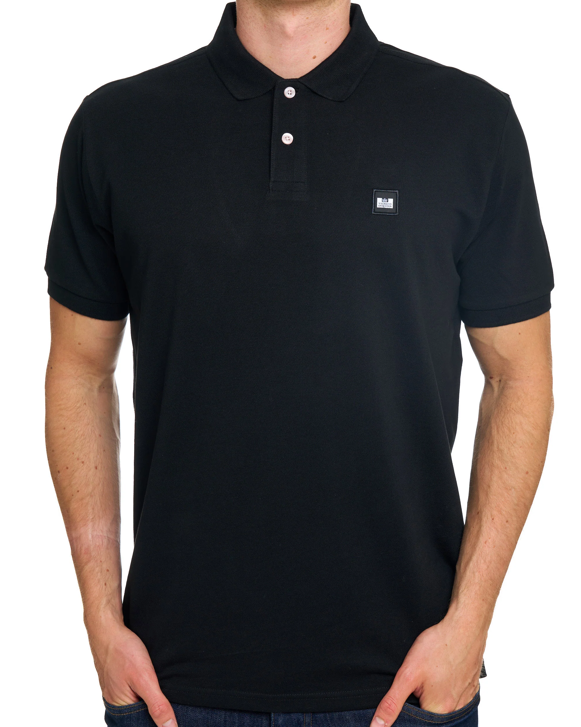 Weekend Offender Heathcote Polo Shirt Black - Image 3