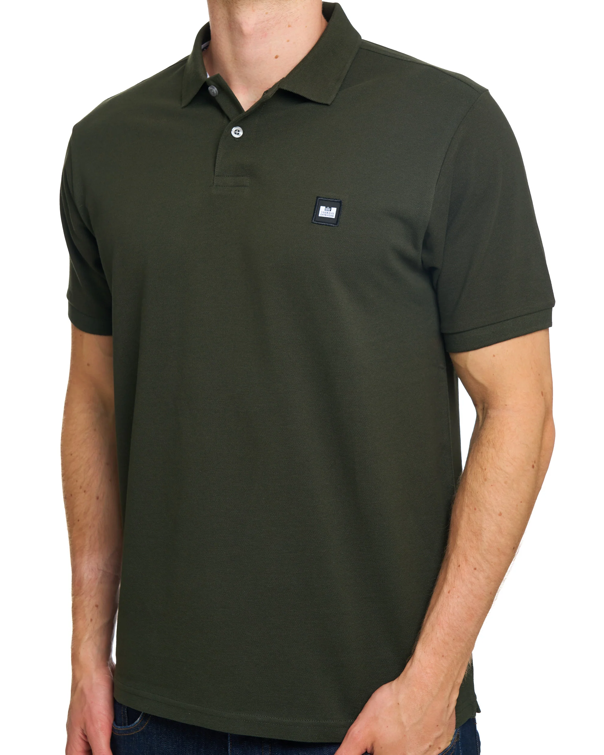 Weekend Offender Heathcote Polo Shirt Dark Green - Image 3