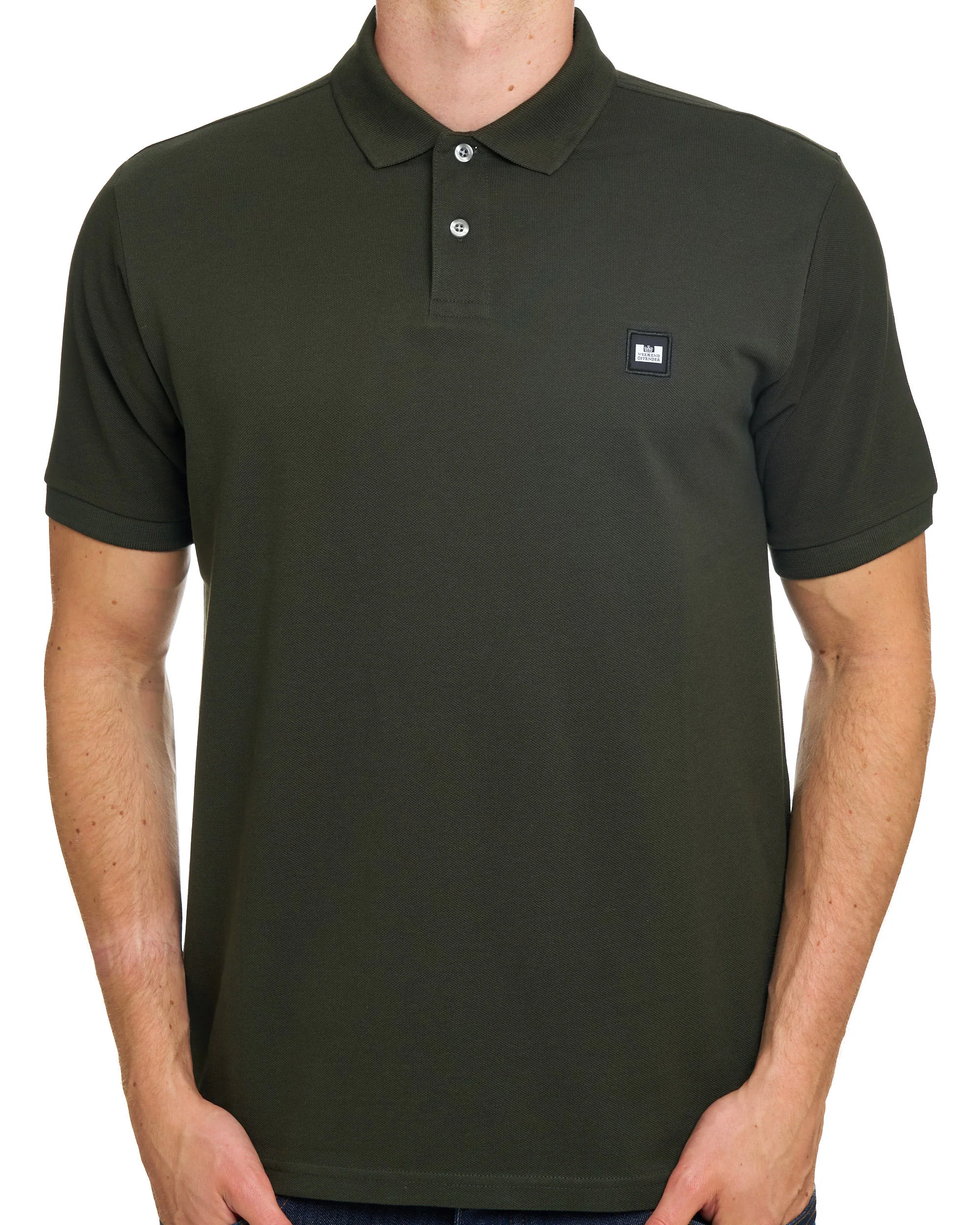 Weekend Offender Heathcote Polo Shirt Dark Green - Image 4