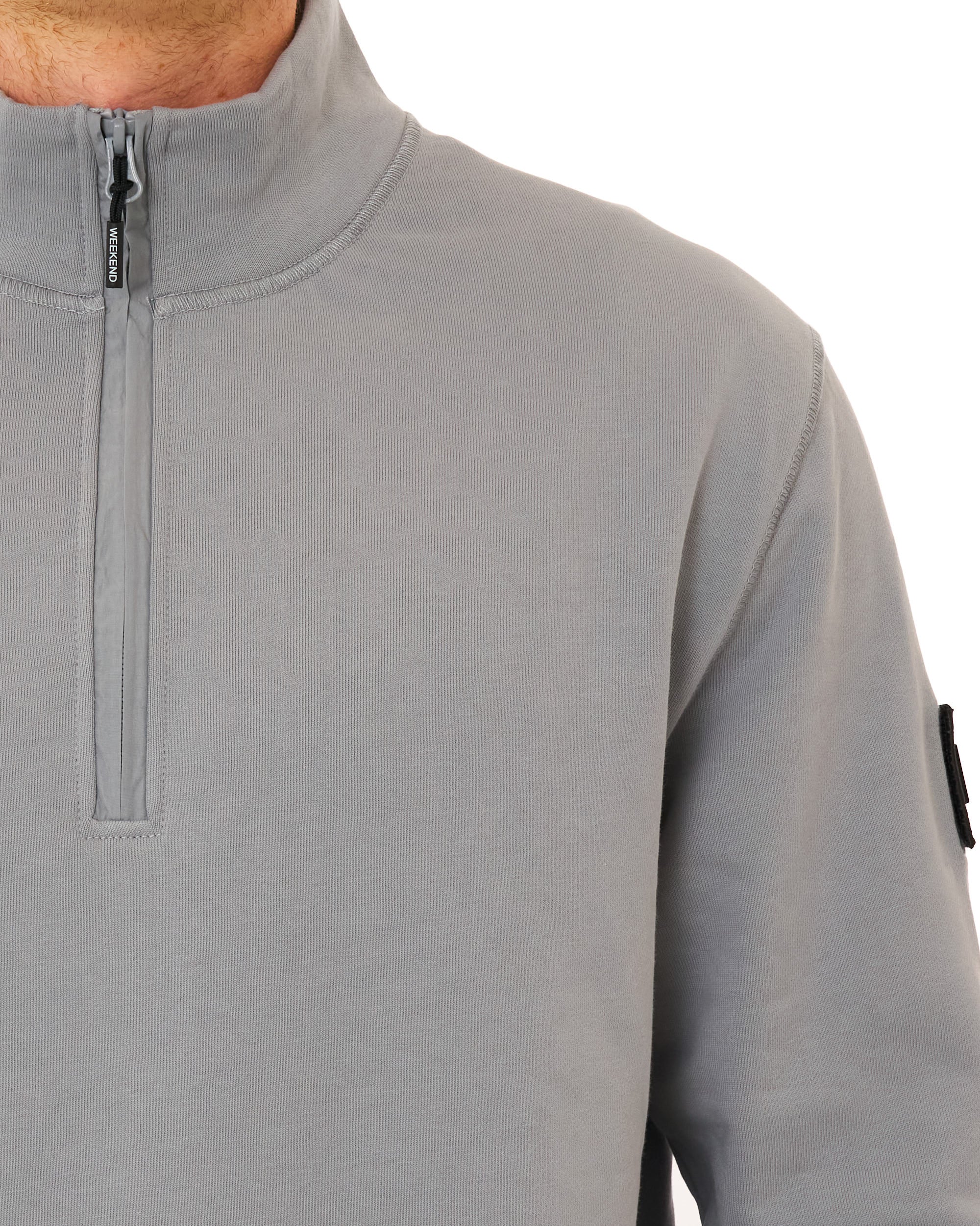 Weekend Offender Kraviz 1/2 Zip Sweat Smoke Grey - Image 2