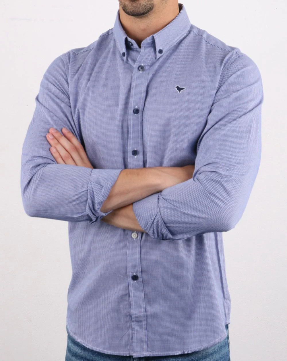 Weekend Offender Murphy Shirt Royal Check - Image 3