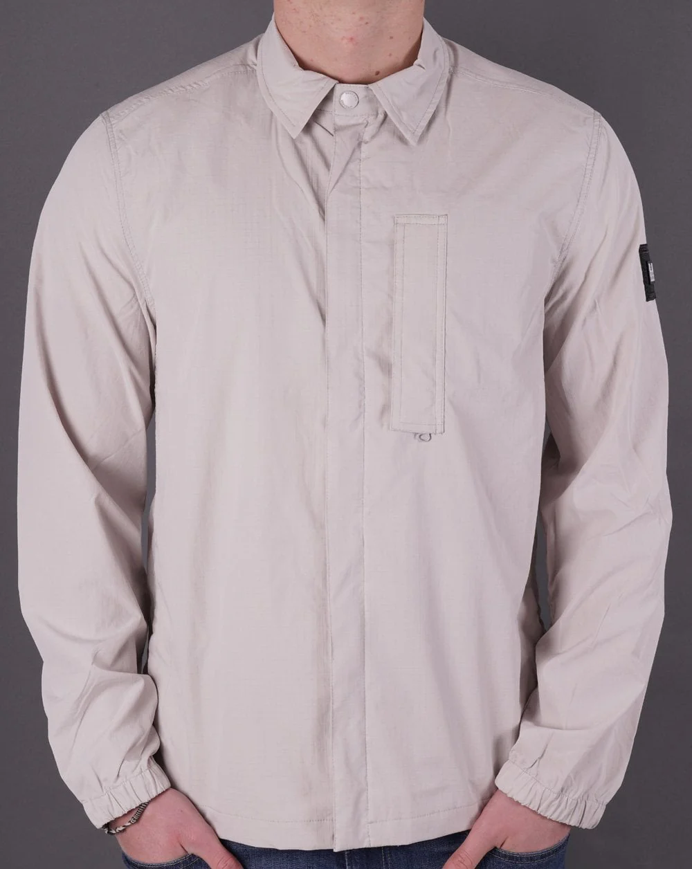 Weekend Offender Porter Overshirt Dove Grey - Image 2