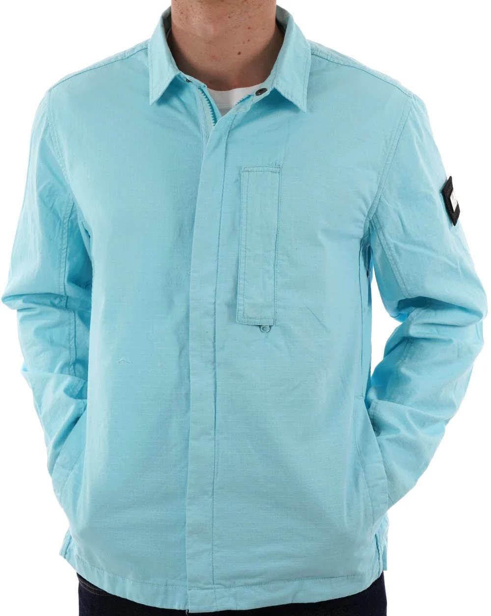 Weekend Offender Porter Overshirt Sky Blue - Image 3