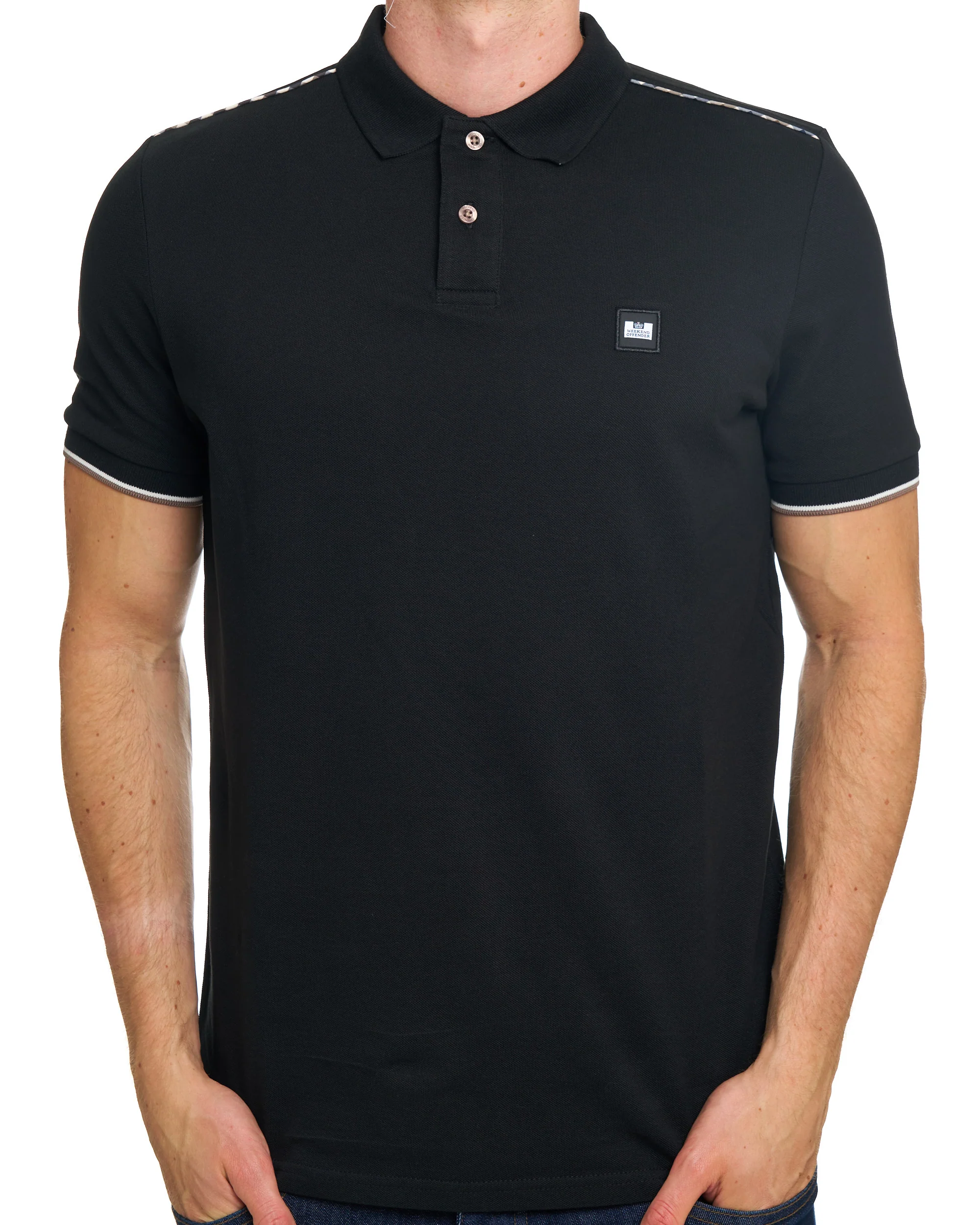 Weekend Offender Sakai Polo Shirt Black - Image 3