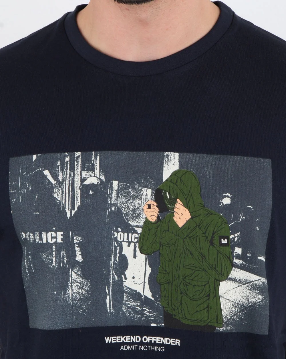 Weekend Offender Smiley T-shirt Navy - Image 2