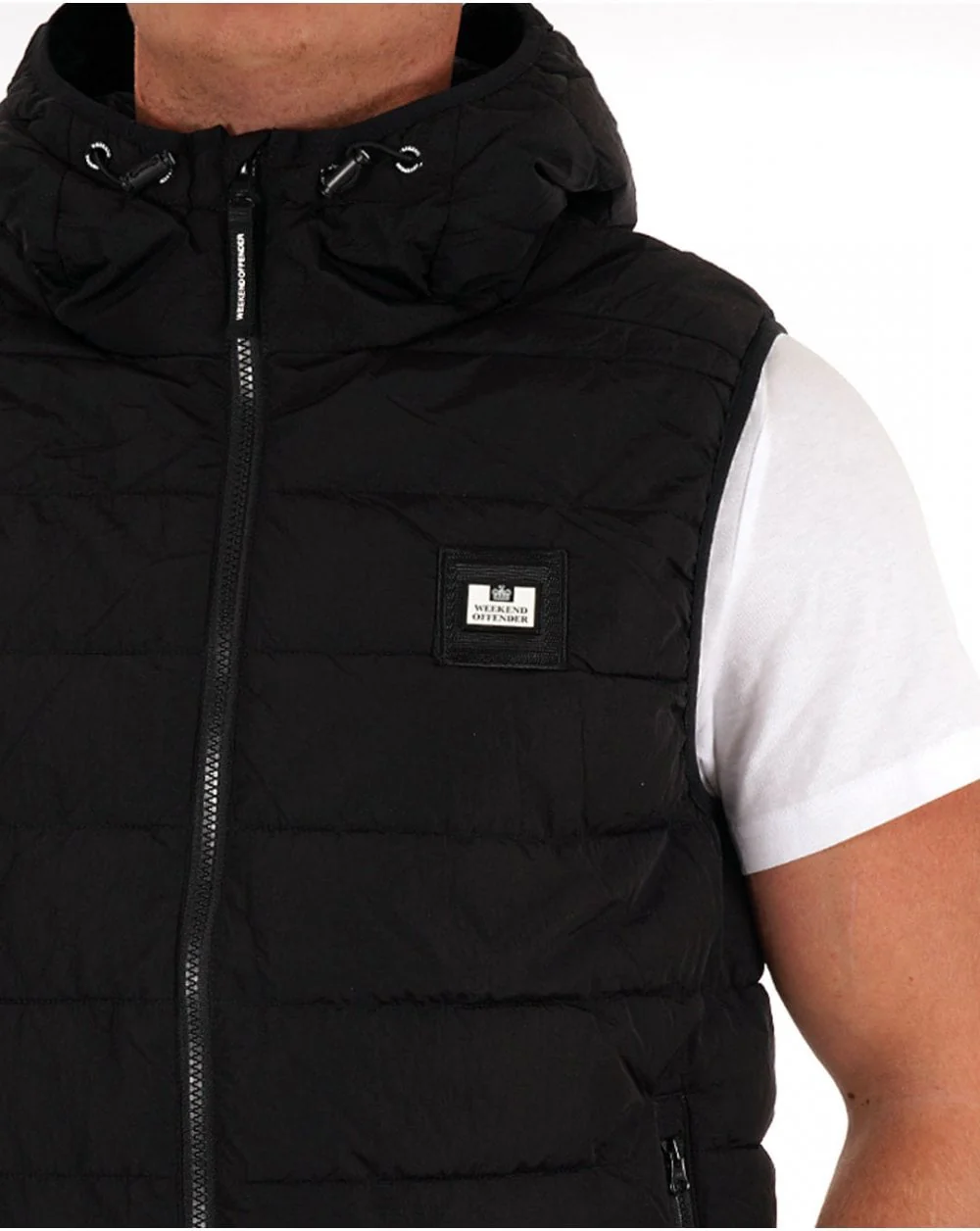 Weekend Offender Toronto Hooded Gilet Black - Image 2