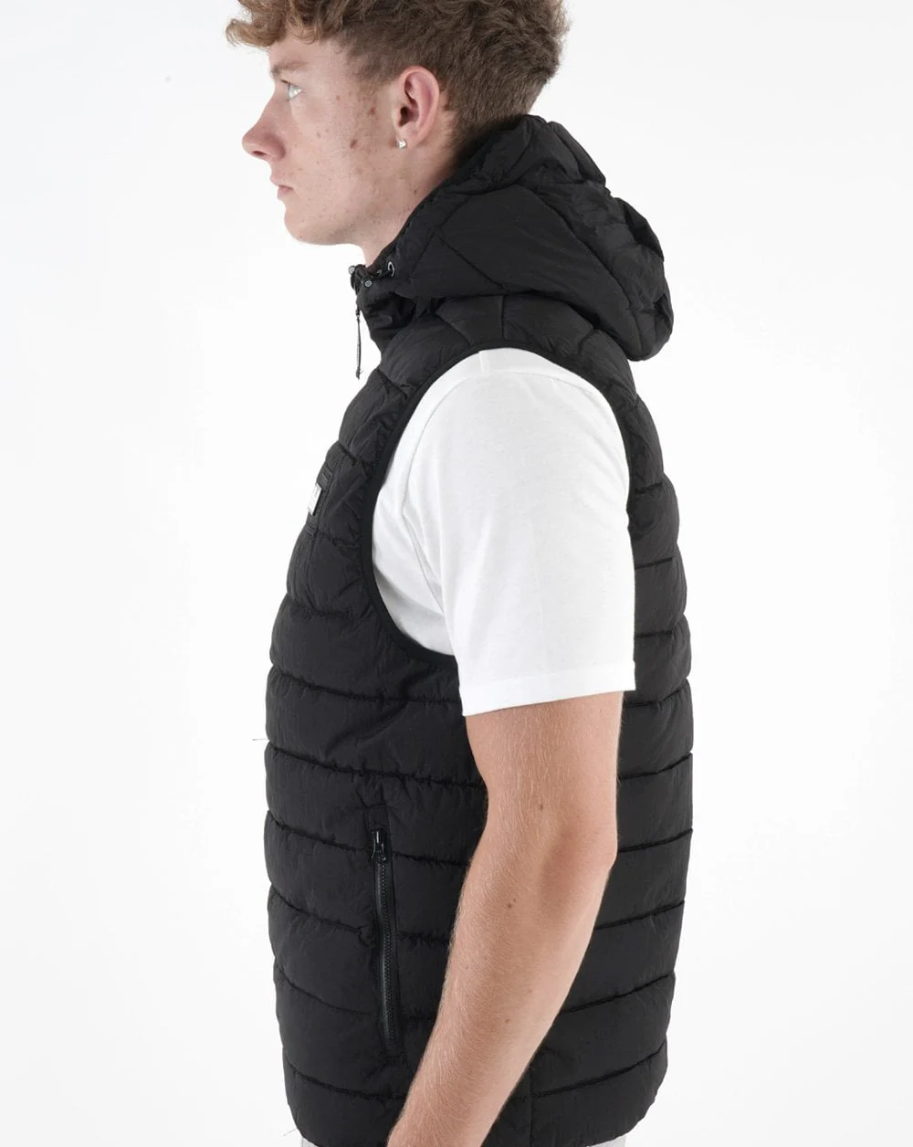 Weekend Offender Toronto Hooded Gilet Black - Image 4