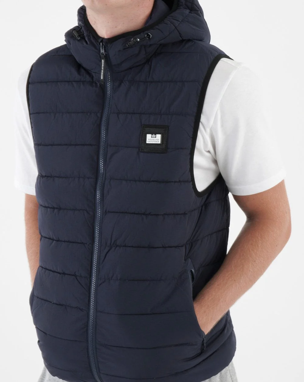 Weekend Offender Toronto Hooded Gilet Navy - Image 2