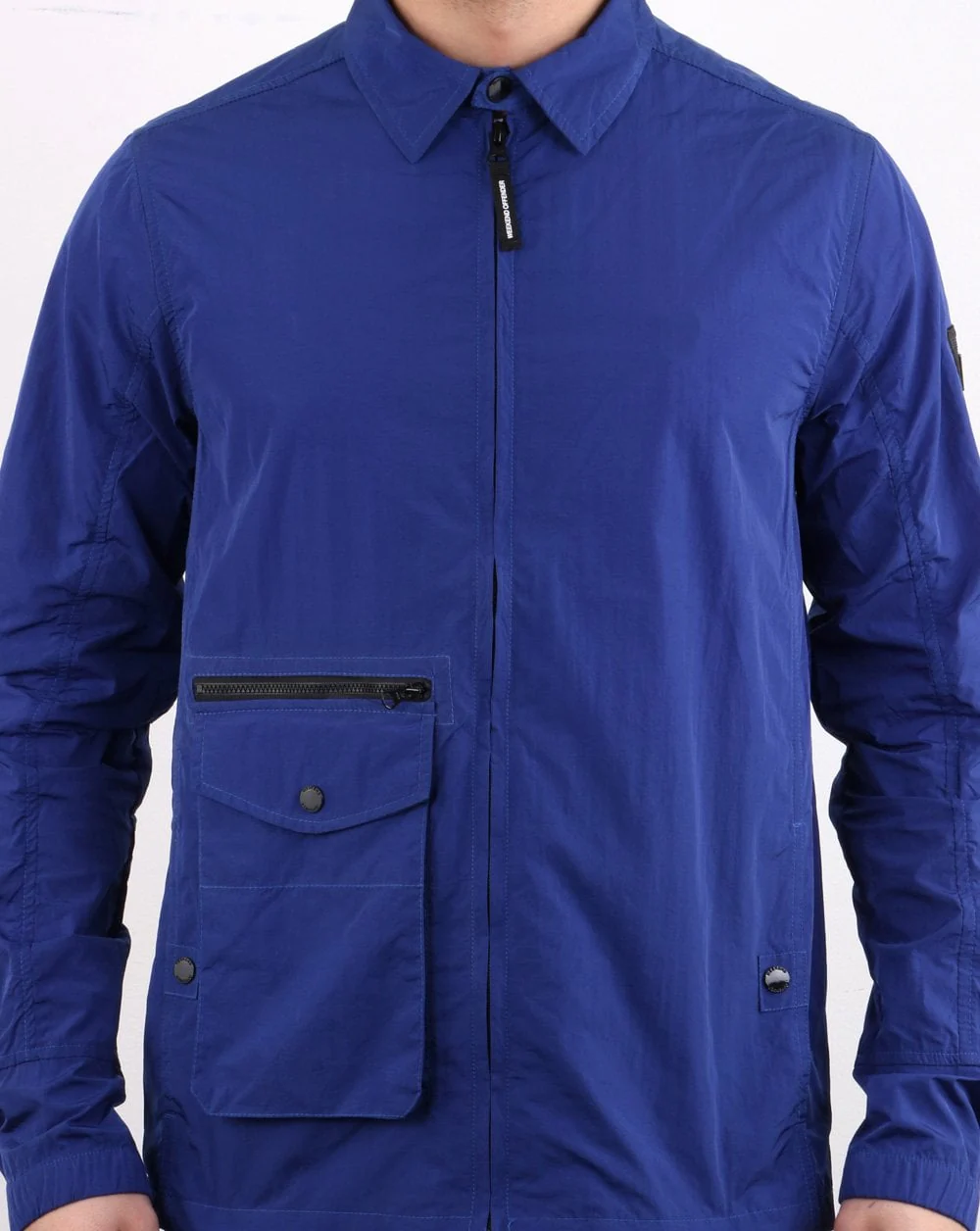Weekend Offender Vinnie Overshirt Electric Blue - Image 6