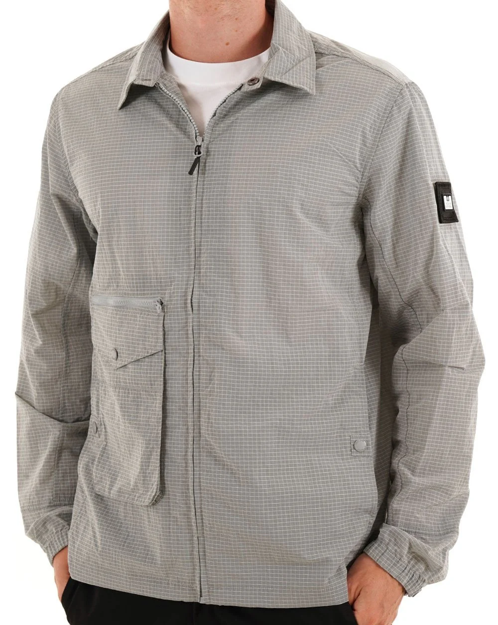 Weekend Offender Vinnie Overshirt Silver Grey - Image 3