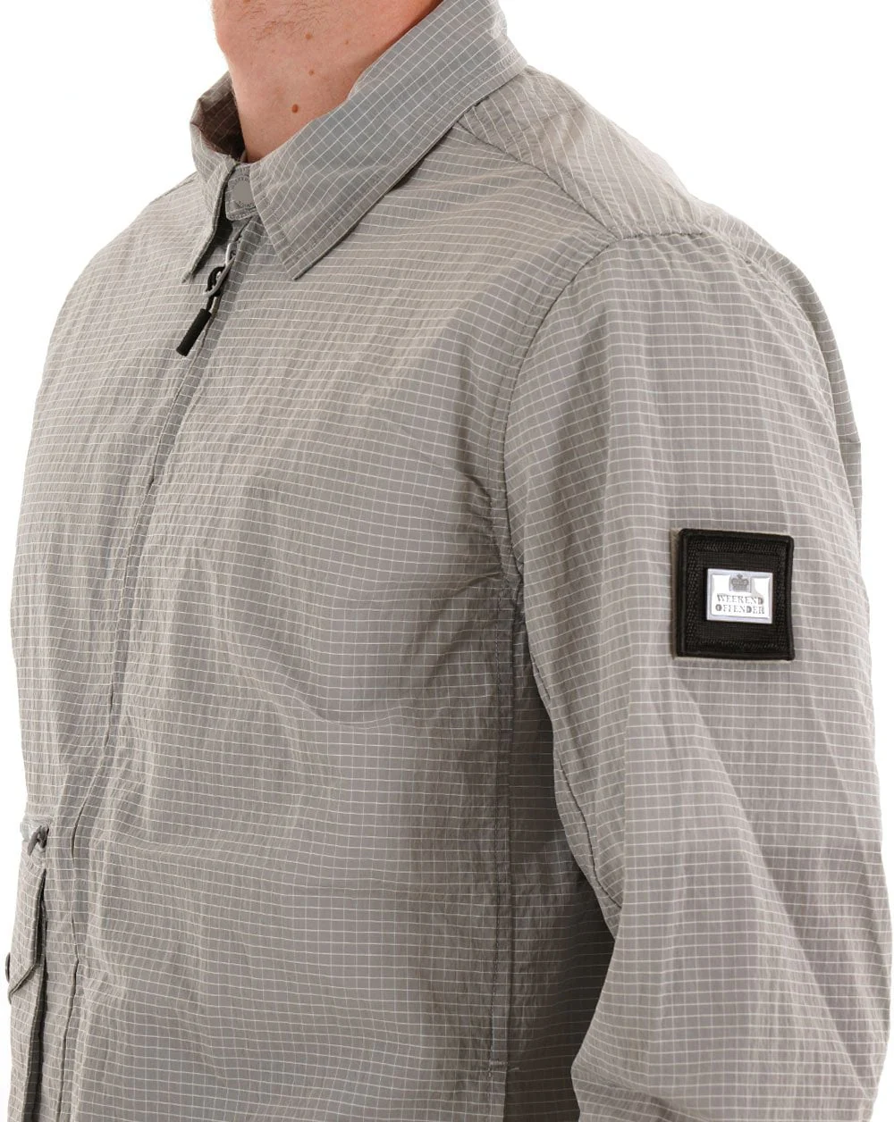 Weekend Offender Vinnie Overshirt Silver Grey - Image 4