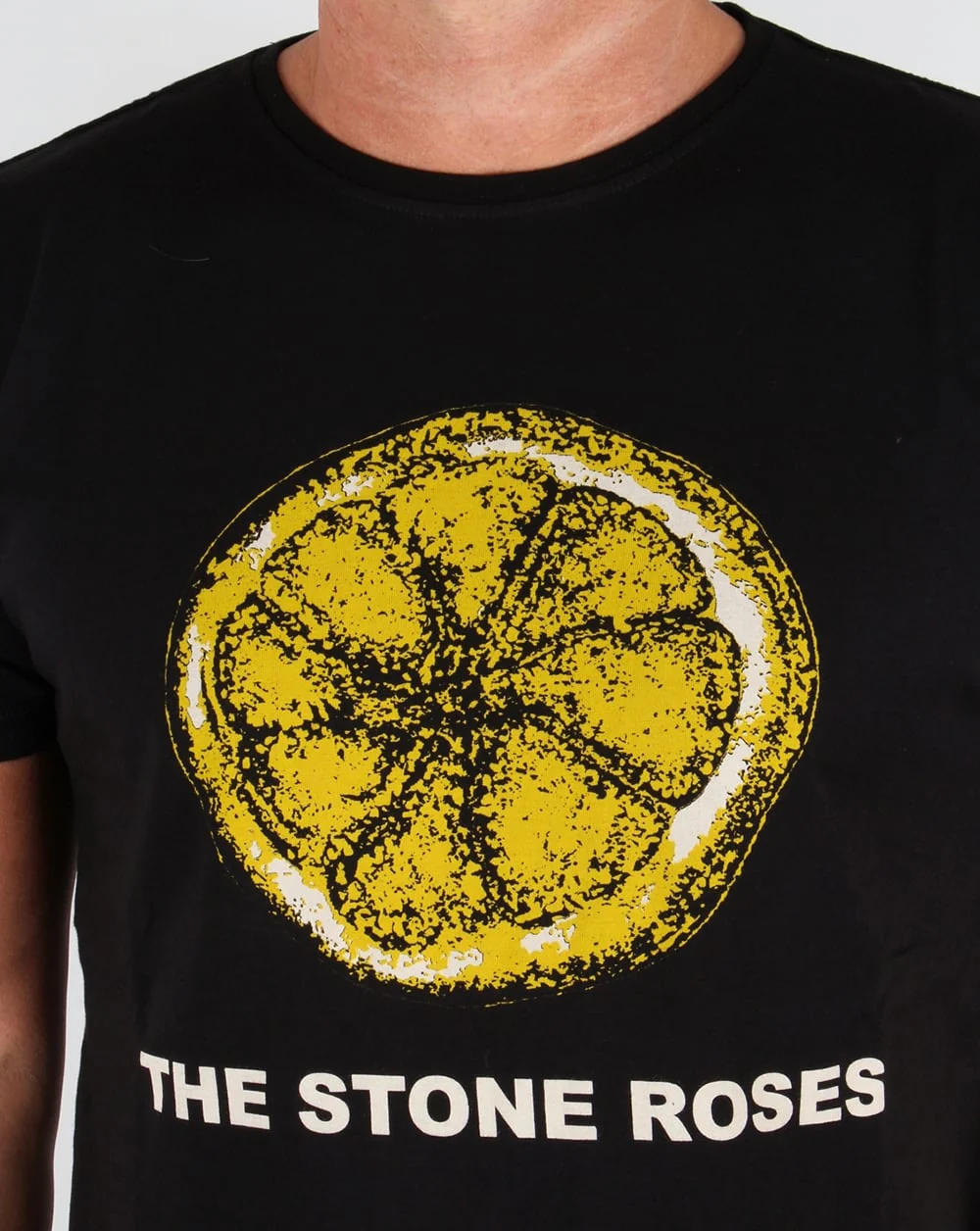 Worn By Stone Roses Lemon T Shirt Black - Image 2